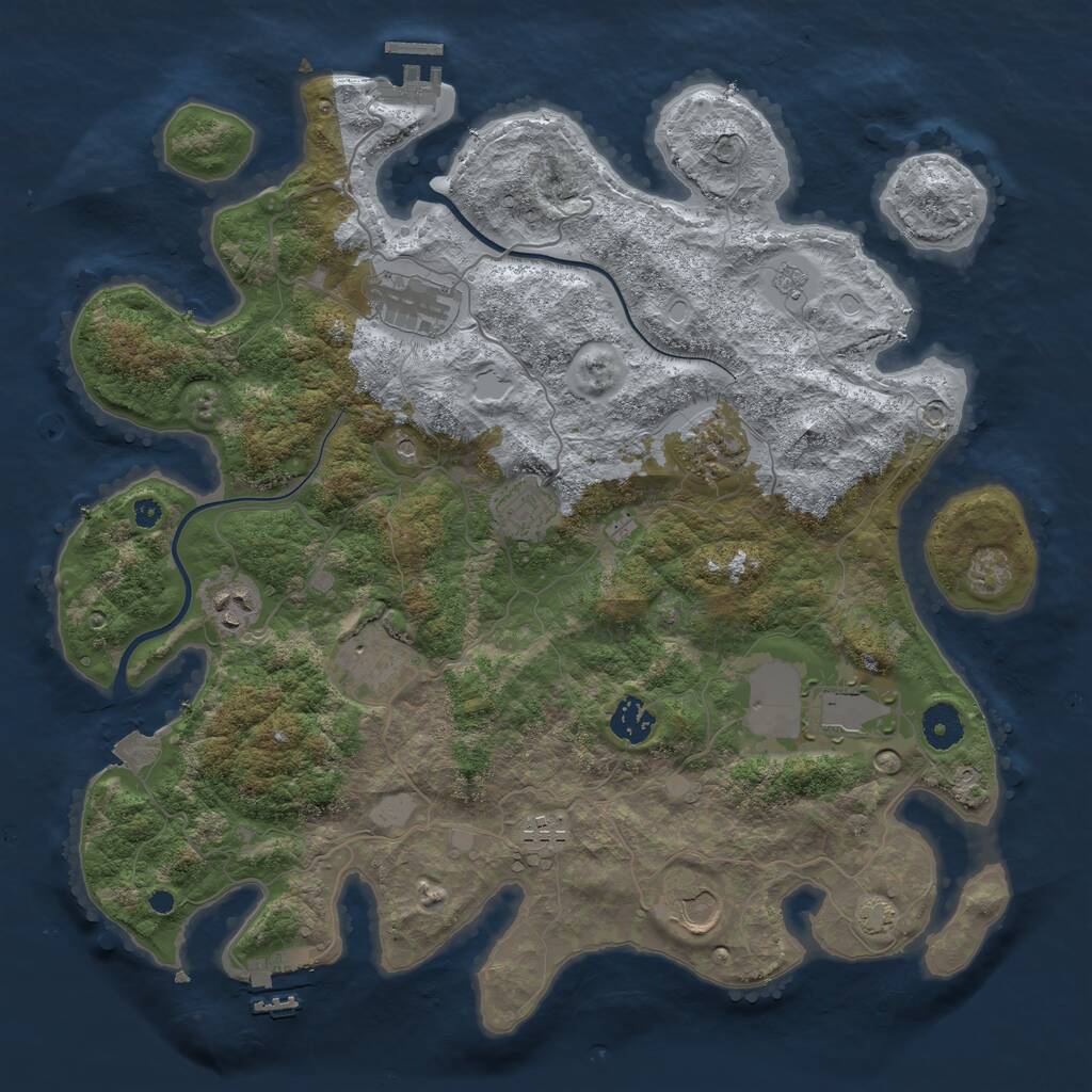 Rust Map: Procedural Map, Size: 3800, Seed: 122504478, 15 Monuments