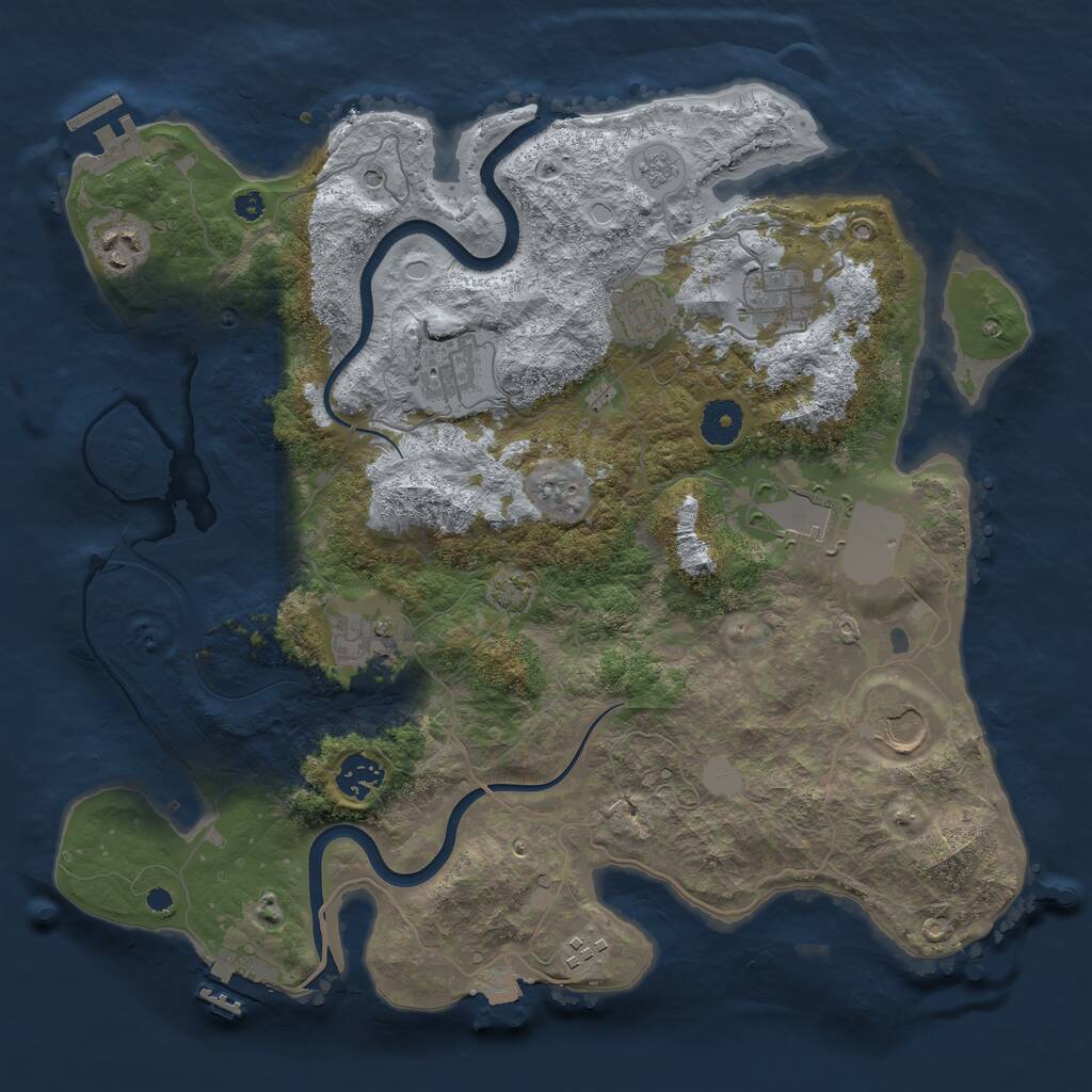 Rust Map: Procedural Map, Size: 3700, Seed: 154873966, 15 Monuments