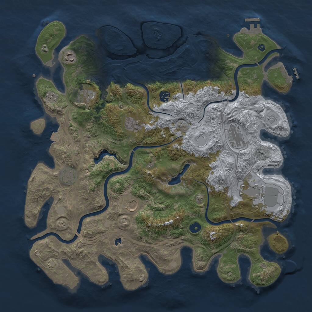 Rust Map: Procedural Map, Size: 4250, Seed: 538473772, 15 Monuments