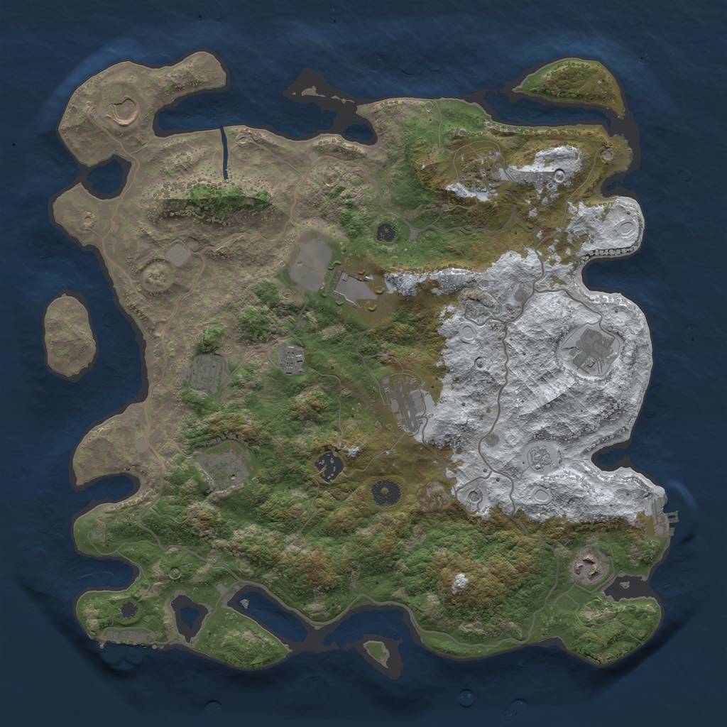 Rust Map: Procedural Map, Size: 4000, Seed: 75479213, 19 Monuments