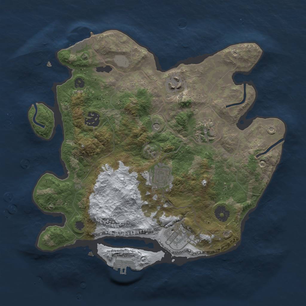 Rust Map: Procedural Map, Size: 3000, Seed: 24564264, 13 Monuments