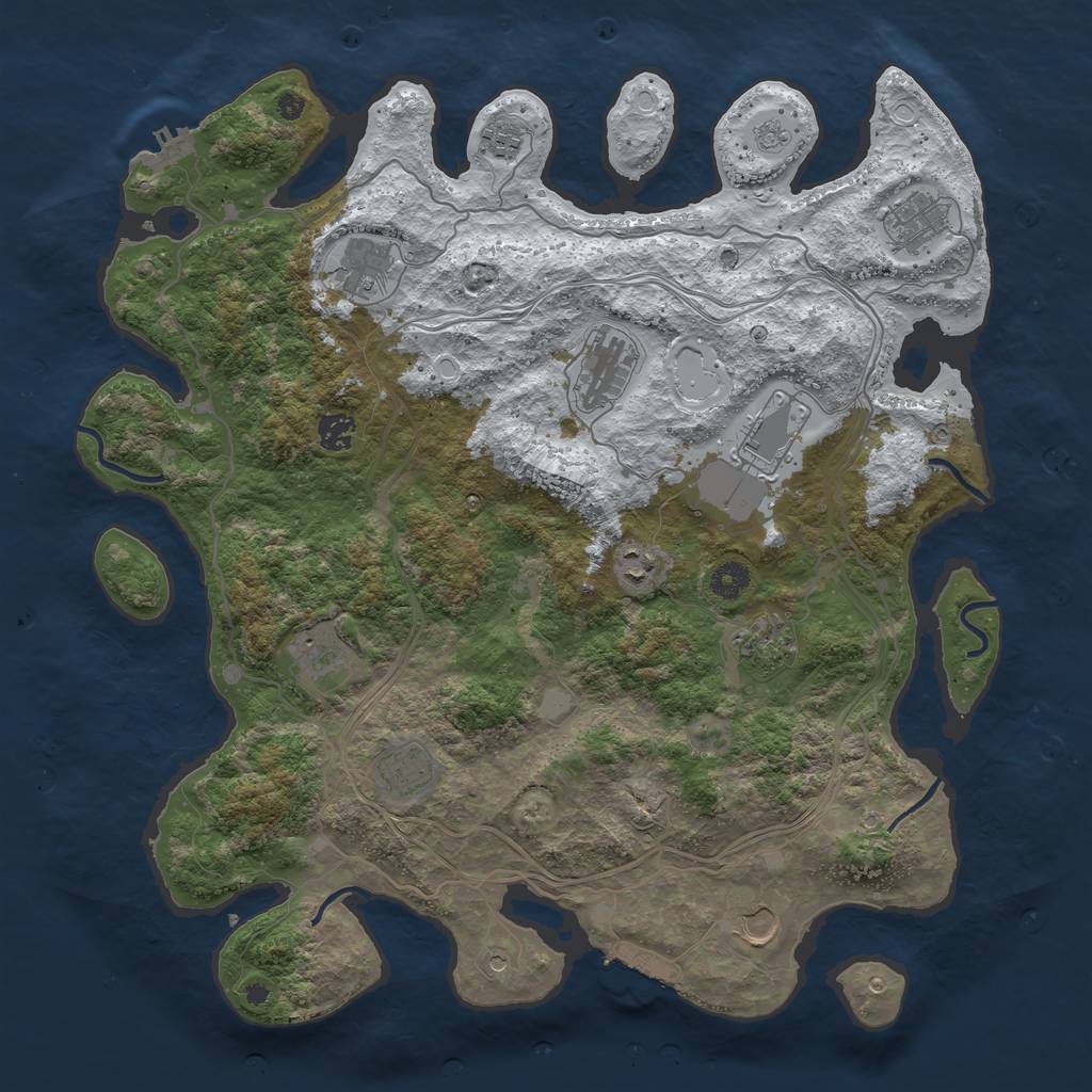 Rust Map: Procedural Map, Size: 4250, Seed: 204871869, 20 Monuments