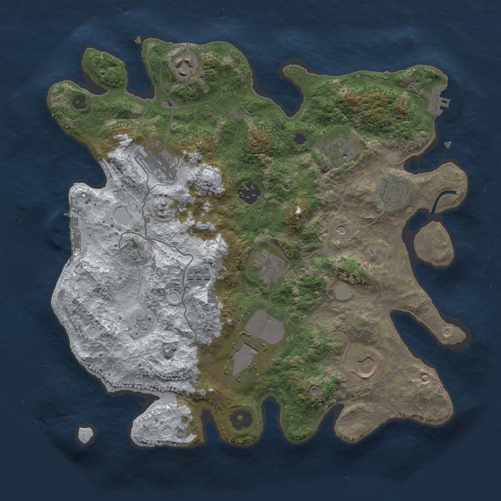 Rust Map: Procedural Map, Size: 3500, Seed: 1606087062, 18 Monuments