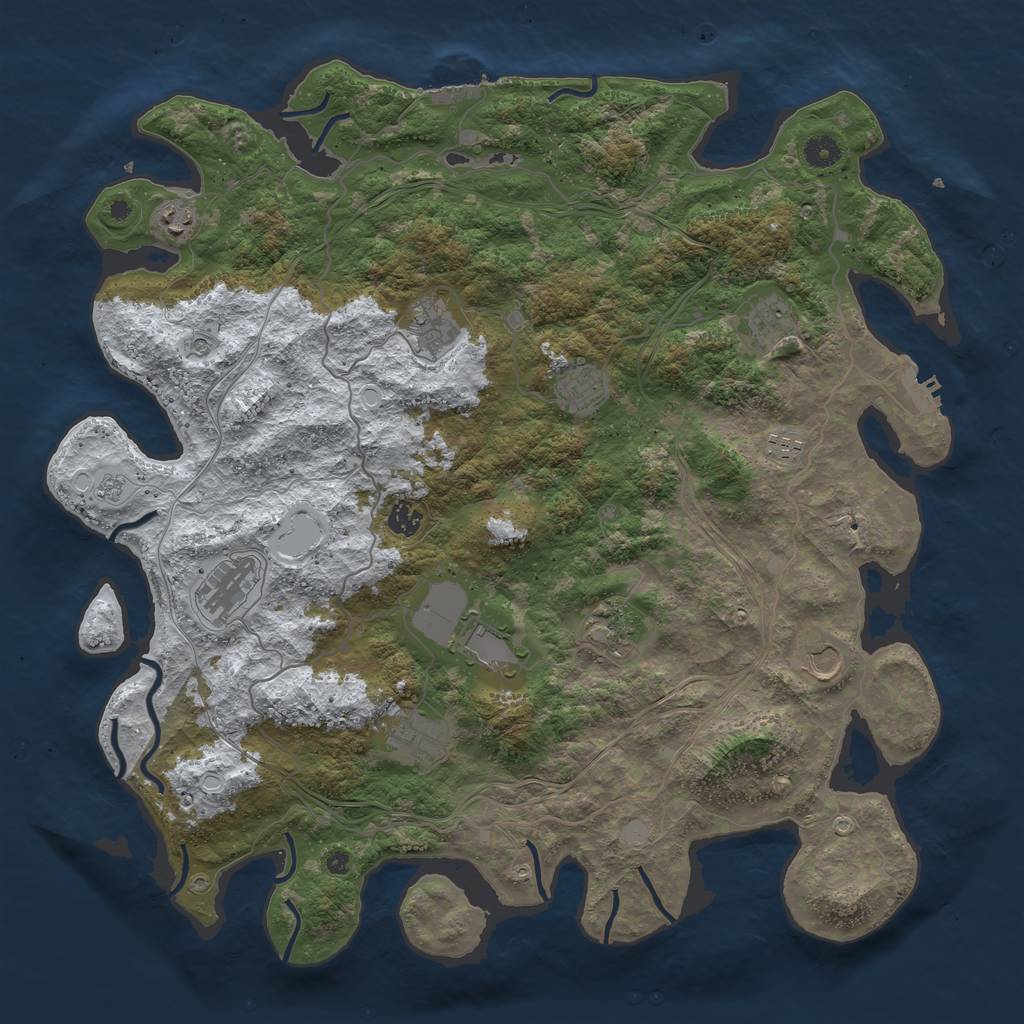 Rust Map: Procedural Map, Size: 4500, Seed: 91, 20 Monuments