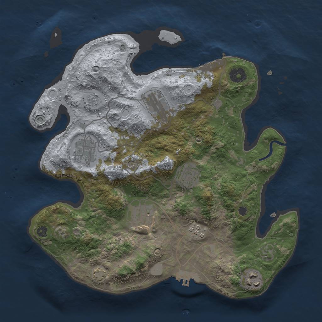 Rust Map: Procedural Map, Size: 3000, Seed: 655025469, 14 Monuments