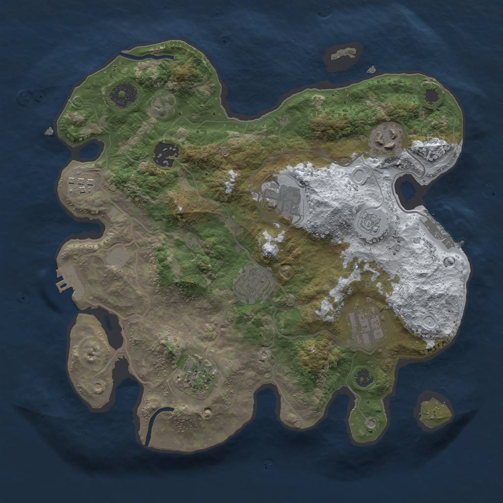Rust Map: Procedural Map, Size: 3000, Seed: 1234541, 15 Monuments