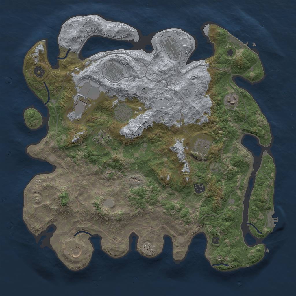 Rust Map: Procedural Map, Size: 4000, Seed: 349713072, 19 Monuments