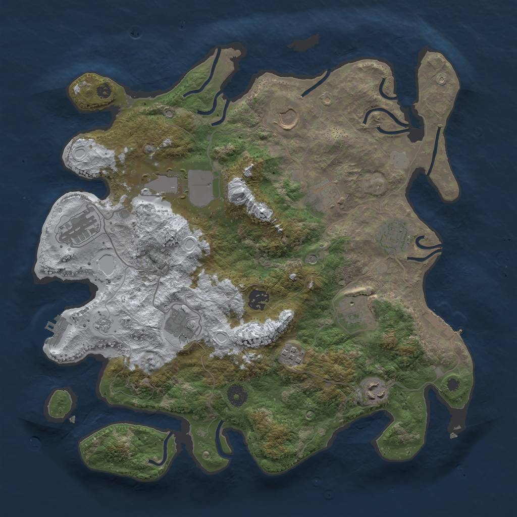Rust Map: Procedural Map, Size: 3700, Seed: 554, 19 Monuments