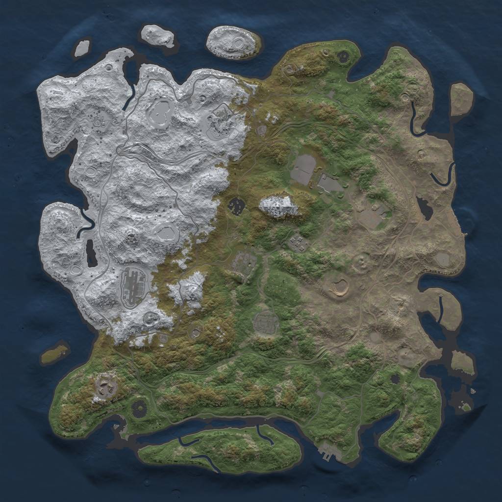 Rust Map: Procedural Map, Size: 4500, Seed: 1103056395, 19 Monuments