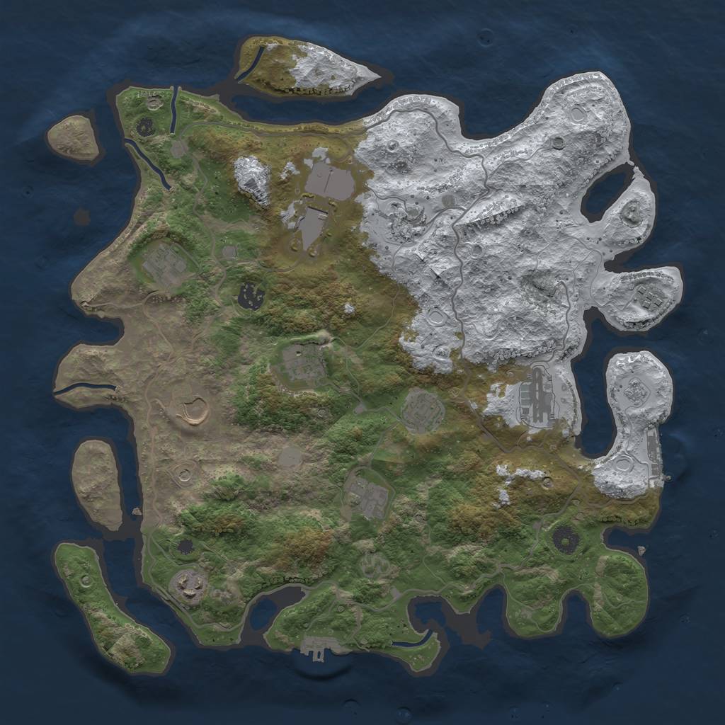 Rust Map: Procedural Map, Size: 4000, Seed: 5462138, 20 Monuments
