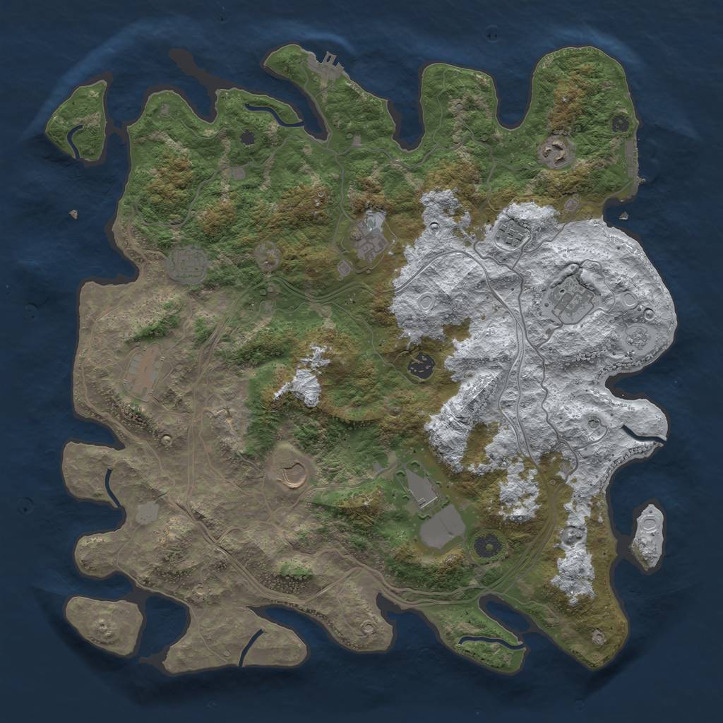 Rust Map: Procedural Map, Size: 4250, Seed: 1546, 18 Monuments