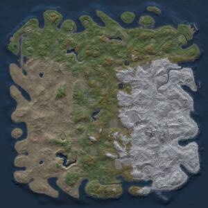 Thumbnail Rust Map: Procedural Map, Size: 6000, Seed: 262231234, 17 Monuments