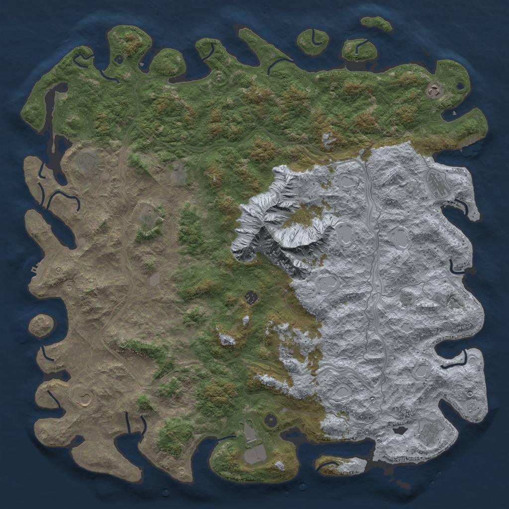 Rust Map: Procedural Map, Size: 6000, Seed: 262231234, 20 Monuments