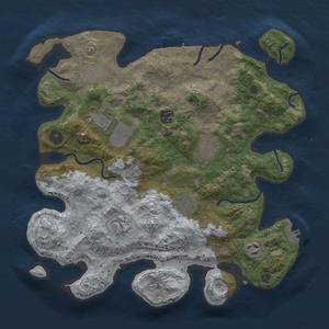 Thumbnail Rust Map: Procedural Map, Size: 3500, Seed: 1892351814, 17 Monuments