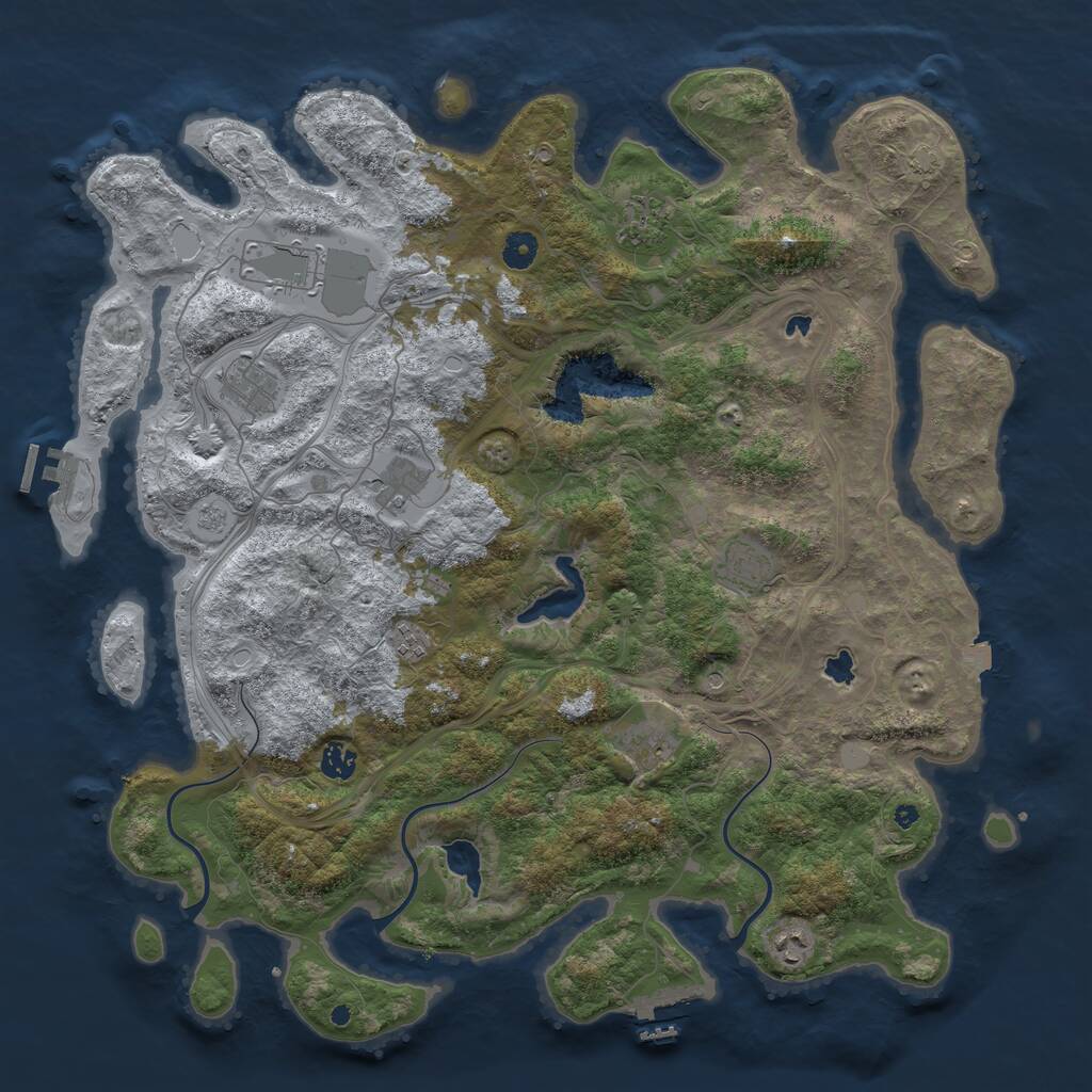 Rust Map: Procedural Map, Size: 4500, Seed: 7654325, 15 Monuments