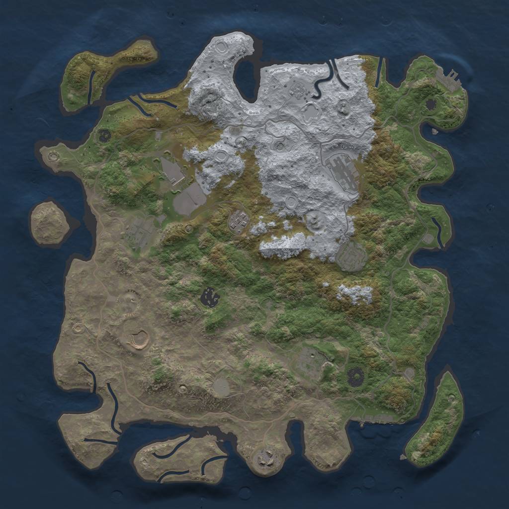 Rust Map: Procedural Map, Size: 4000, Seed: 1452992479, 18 Monuments