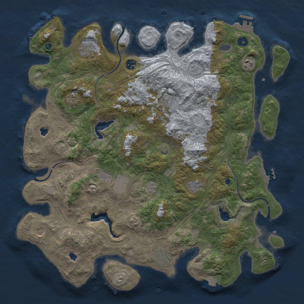 Rust Map: Procedural Map, Size: 4500, Seed: 1593879179, 16 Monuments