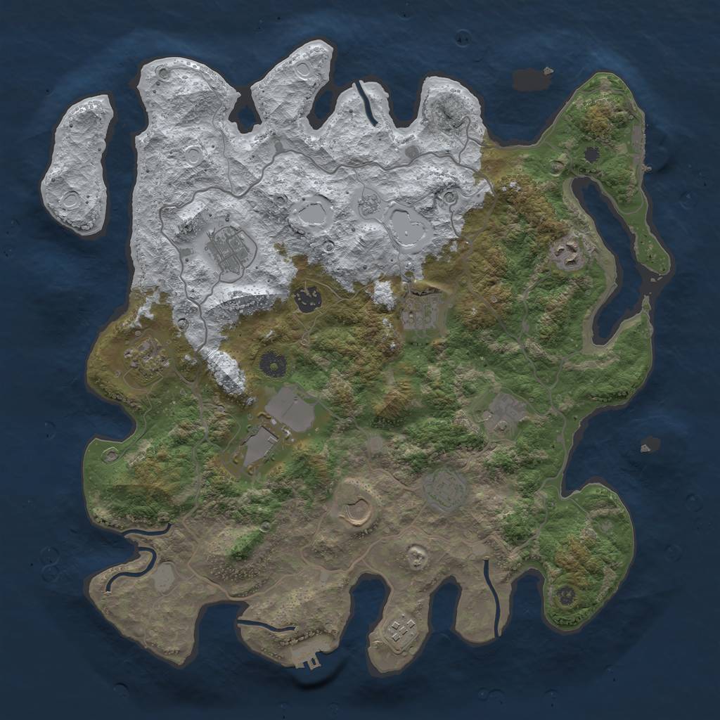 Rust Map: Procedural Map, Size: 4000, Seed: 17456, 19 Monuments