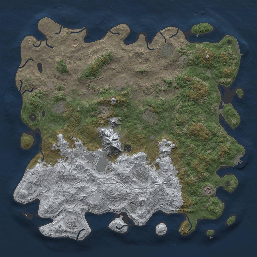 Rust Map: Procedural Map, Size: 5000, Seed: 1117724642, 20 Monuments