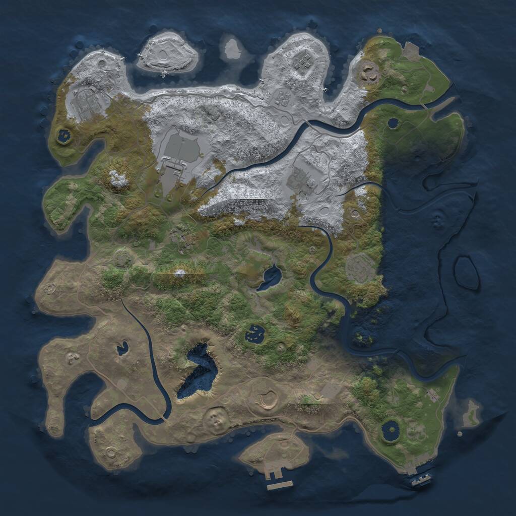 Rust Map: Procedural Map, Size: 4050, Seed: 1430408266, 15 Monuments