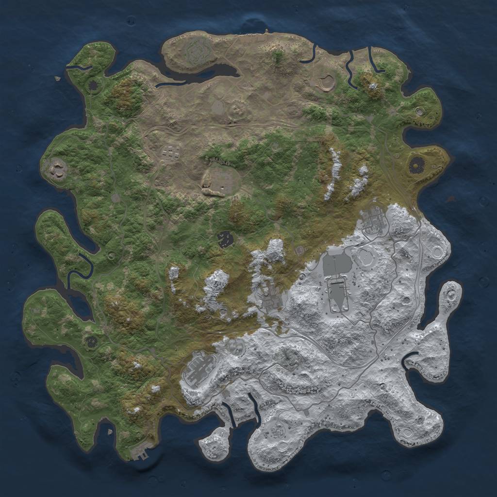 Rust Map: Procedural Map, Size: 4500, Seed: 1808452, 19 Monuments