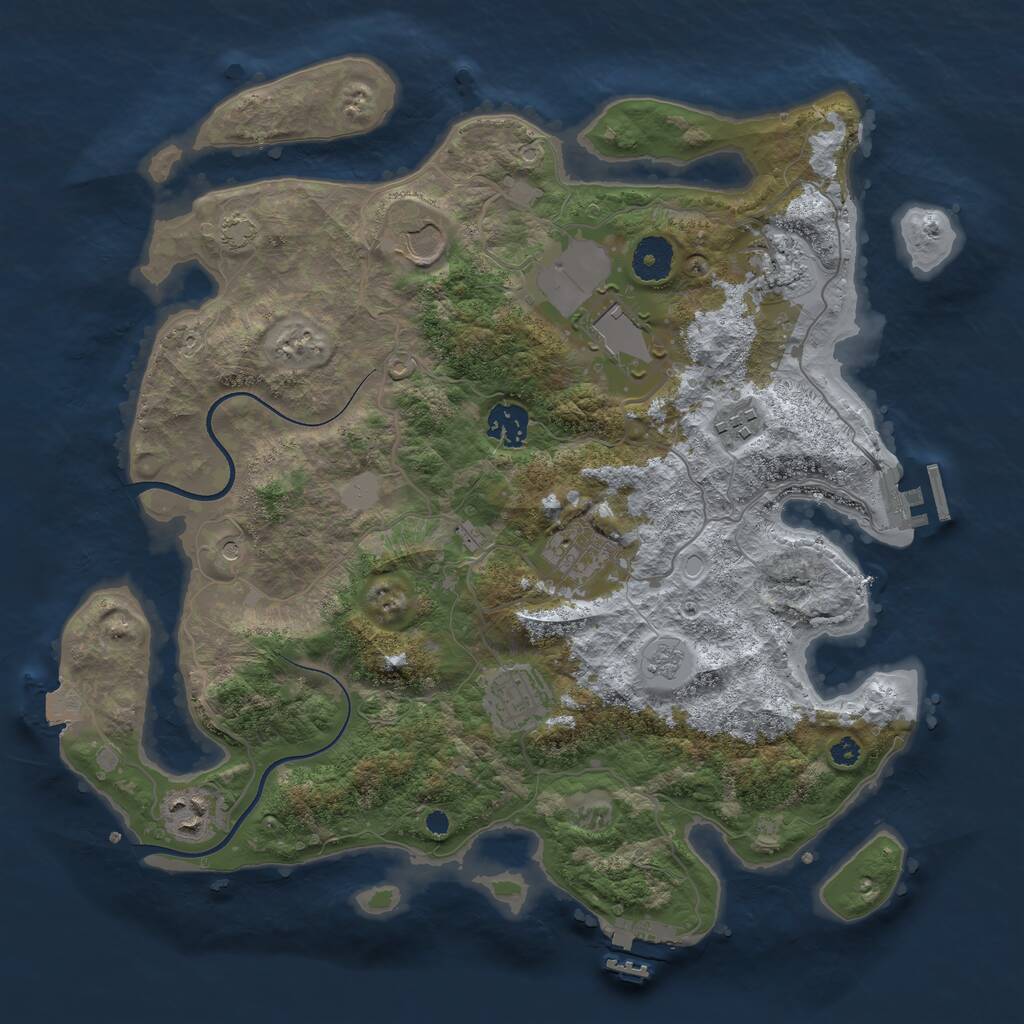 Rust Map: Procedural Map, Size: 3600, Seed: 11139613, 14 Monuments