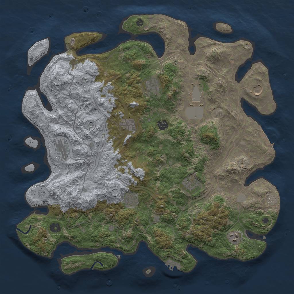Rust Map: Procedural Map, Size: 4250, Seed: 1237472732, 17 Monuments
