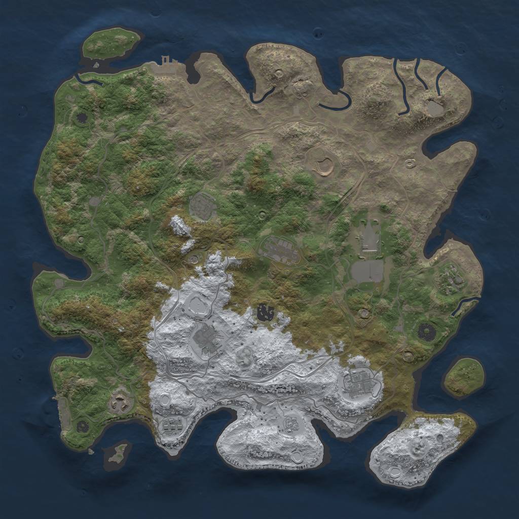 Rust Map: Procedural Map, Size: 4250, Seed: 973321305, 19 Monuments