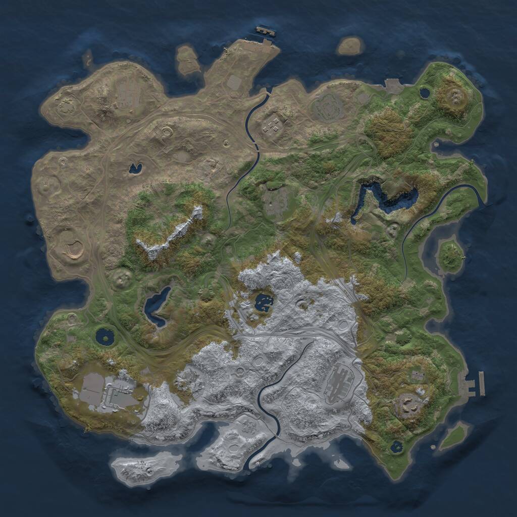 Rust Map: Procedural Map, Size: 4250, Seed: 63477345, 16 Monuments