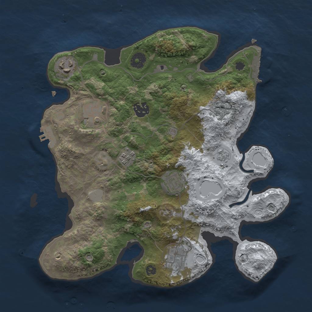 Rust Map: Procedural Map, Size: 3000, Seed: 1537441404, 14 Monuments