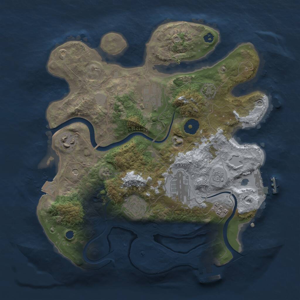 Rust Map: Procedural Map, Size: 3000, Seed: 1933902018, 11 Monuments