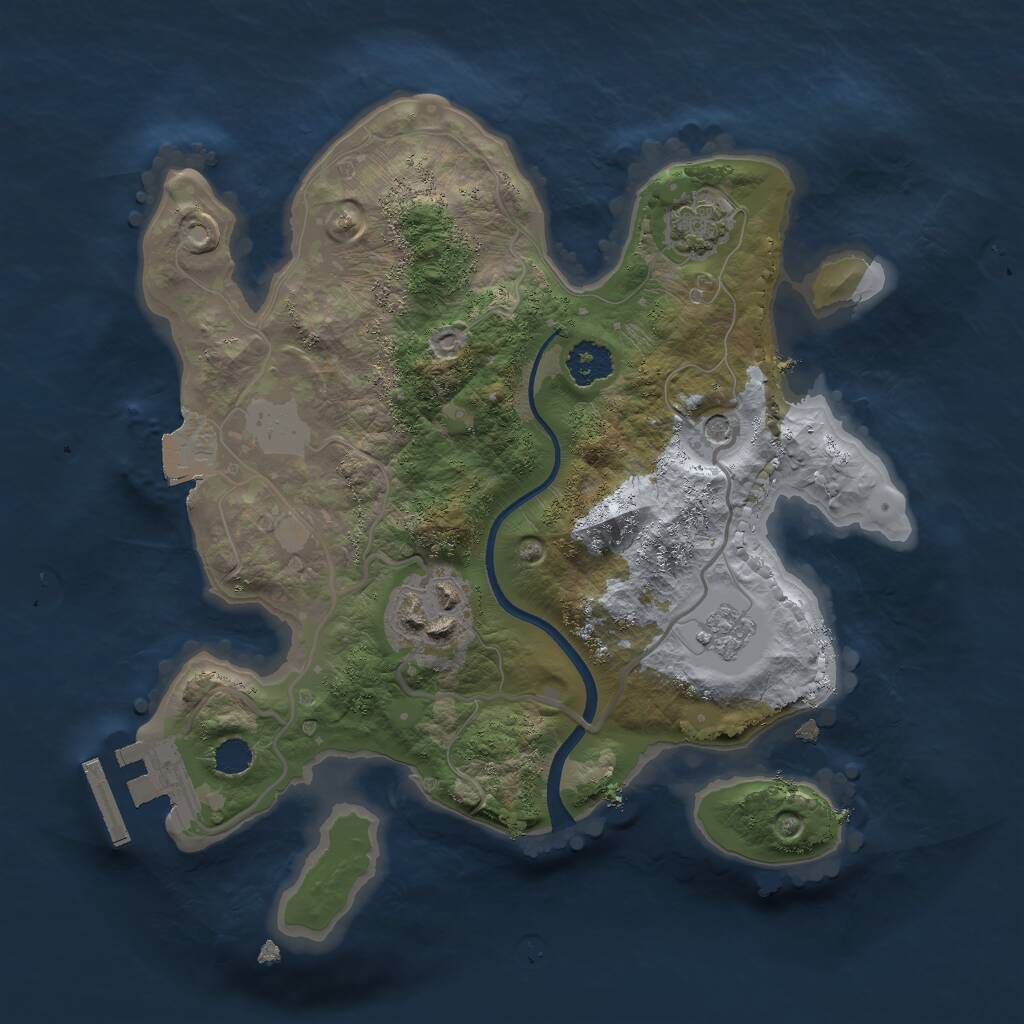 Rust Map: Procedural Map, Size: 2300, Seed: 2097266184, 6 Monuments