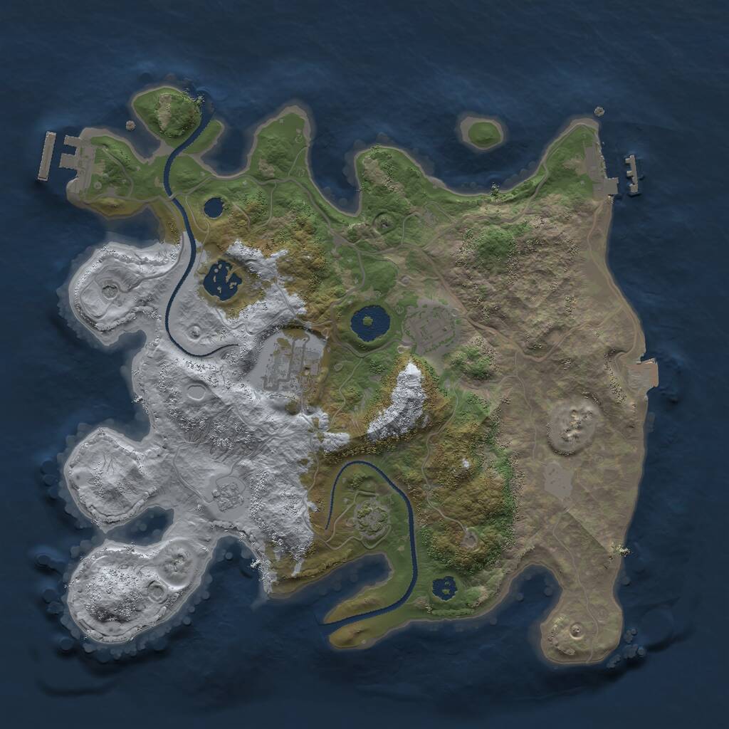 Rust Map: Procedural Map, Size: 3000, Seed: 1847177226, 9 Monuments