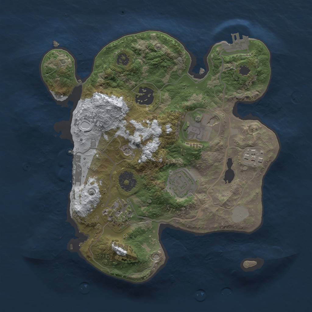 Rust Map: Procedural Map, Size: 2500, Seed: 16548, 13 Monuments
