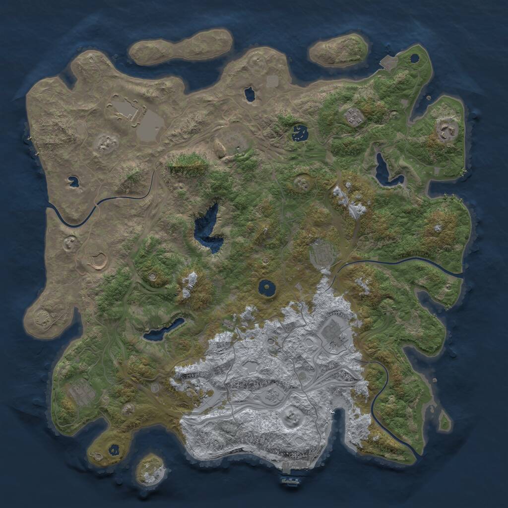Rust Map: Procedural Map, Size: 4500, Seed: 347998715, 15 Monuments