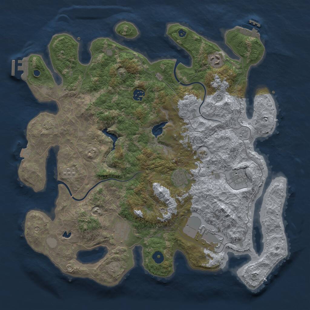 Rust Map: Procedural Map, Size: 4000, Seed: 39397736, 13 Monuments