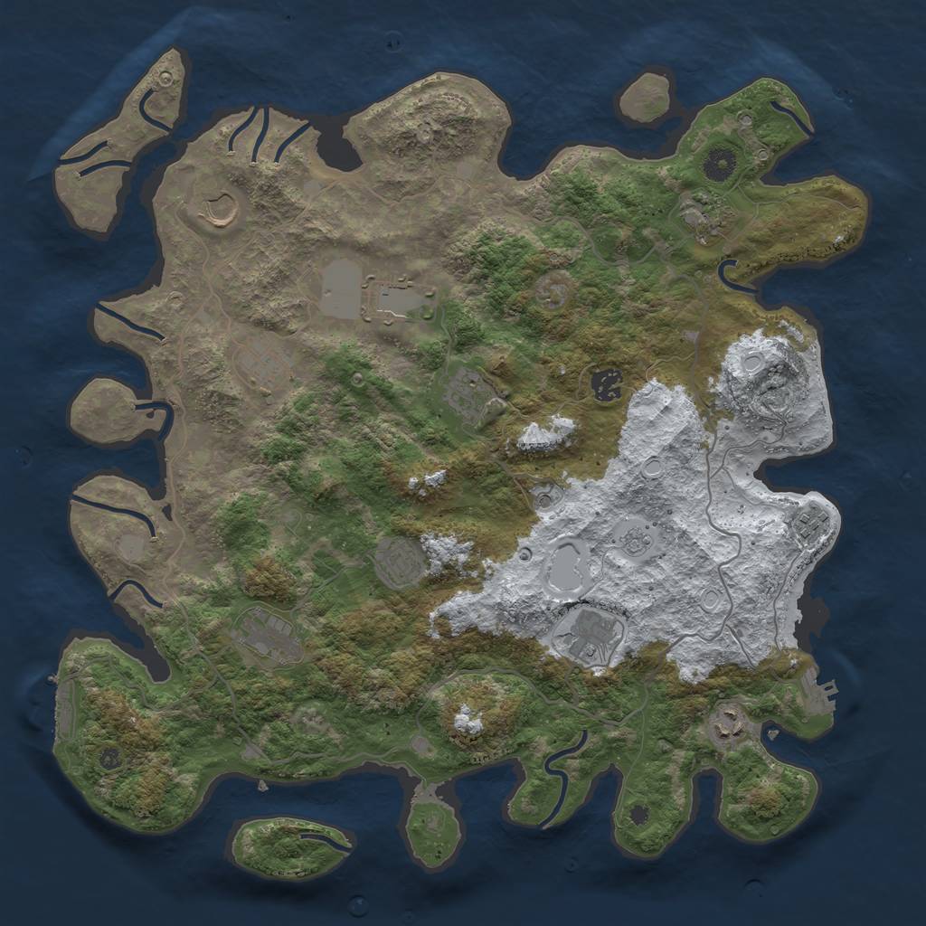 Rust Map: Procedural Map, Size: 4200, Seed: 34, 20 Monuments