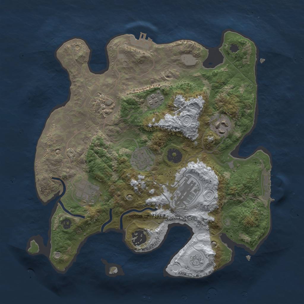 Rust Map: Procedural Map, Size: 3000, Seed: 720608, 15 Monuments