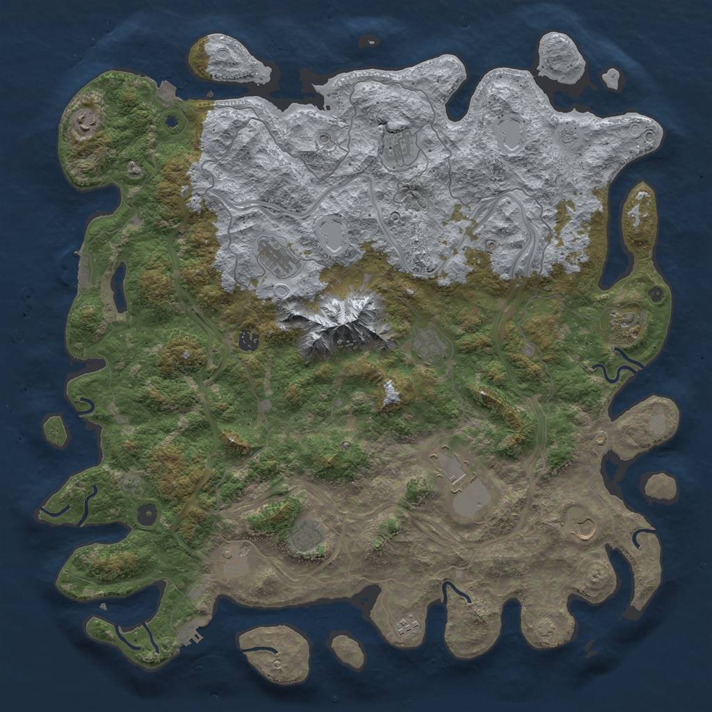 Rust Map: Procedural Map, Size: 5000, Seed: 19950311, 19 Monuments