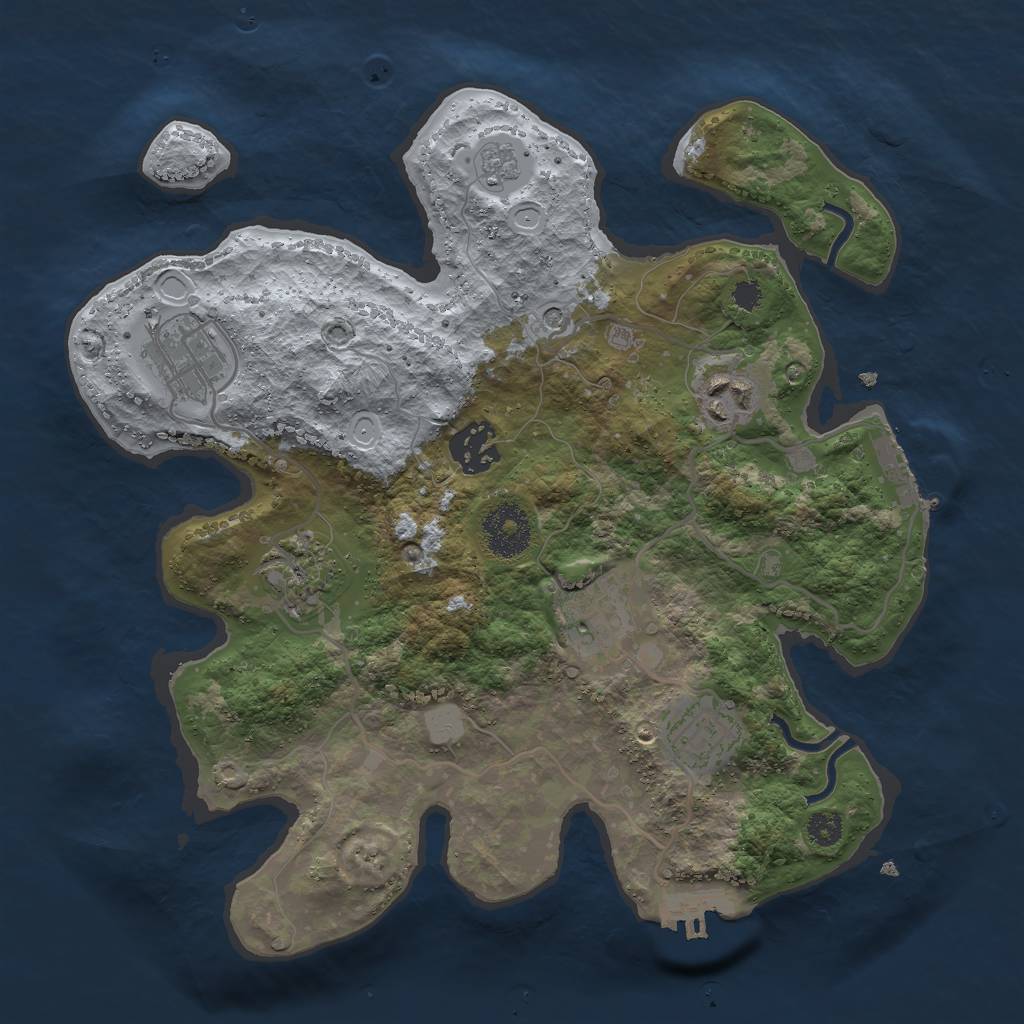 Rust Map: Procedural Map, Size: 3000, Seed: 2048394266, 15 Monuments