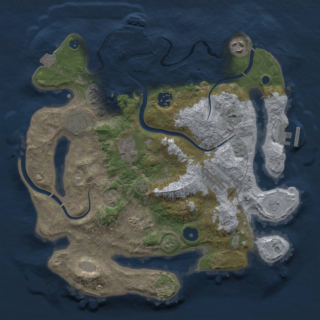 Rust Map: Procedural Map, Size: 3250, Seed: 5655, 13 Monuments