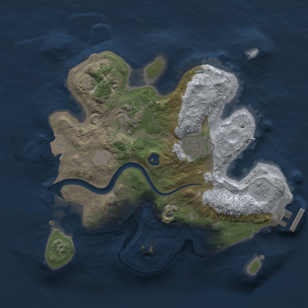 Rust Map: Procedural Map, Size: 2500, Seed: 326654263, 6 Monuments