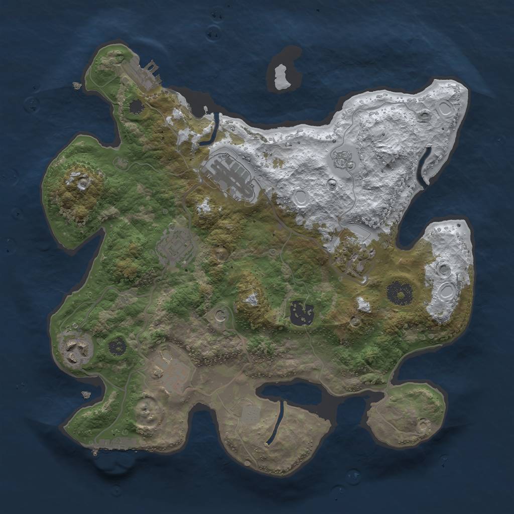 Rust Map: Procedural Map, Size: 3000, Seed: 36513012, 15 Monuments