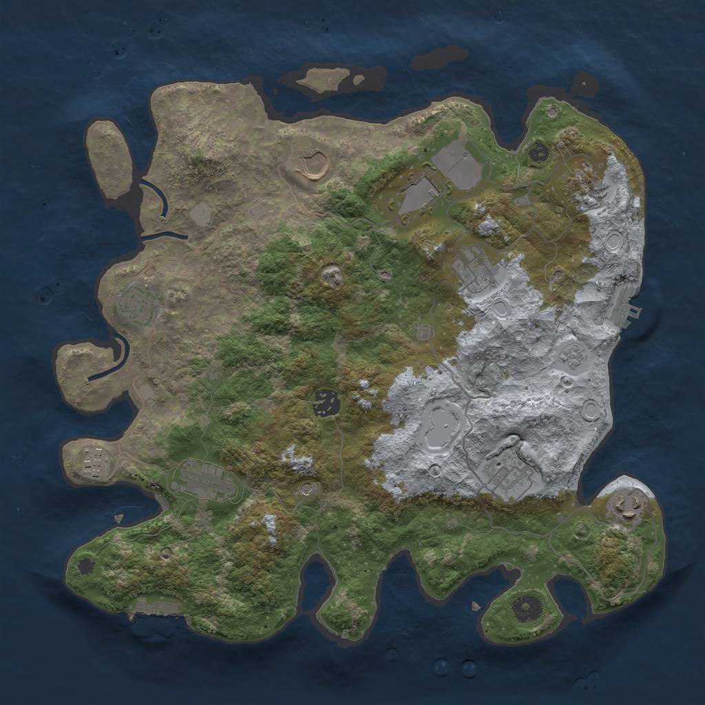 Rust Map: Procedural Map, Size: 3700, Seed: 300422, 19 Monuments