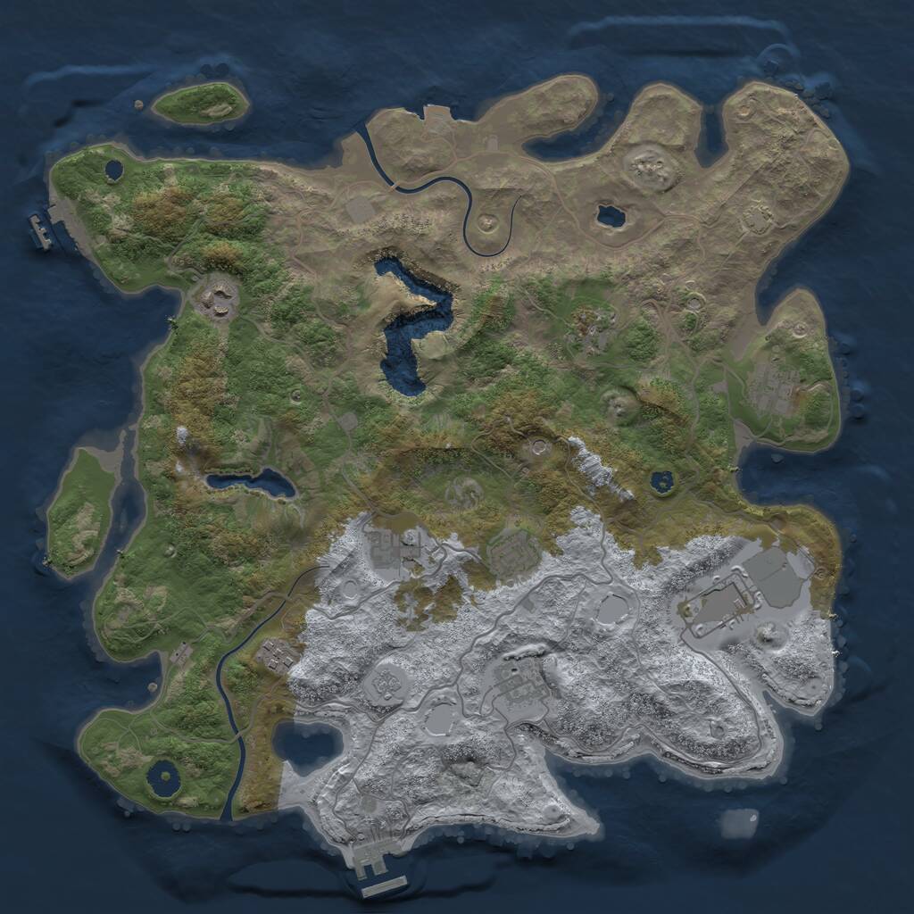 Rust Map: Procedural Map, Size: 4000, Seed: 7738, 14 Monuments