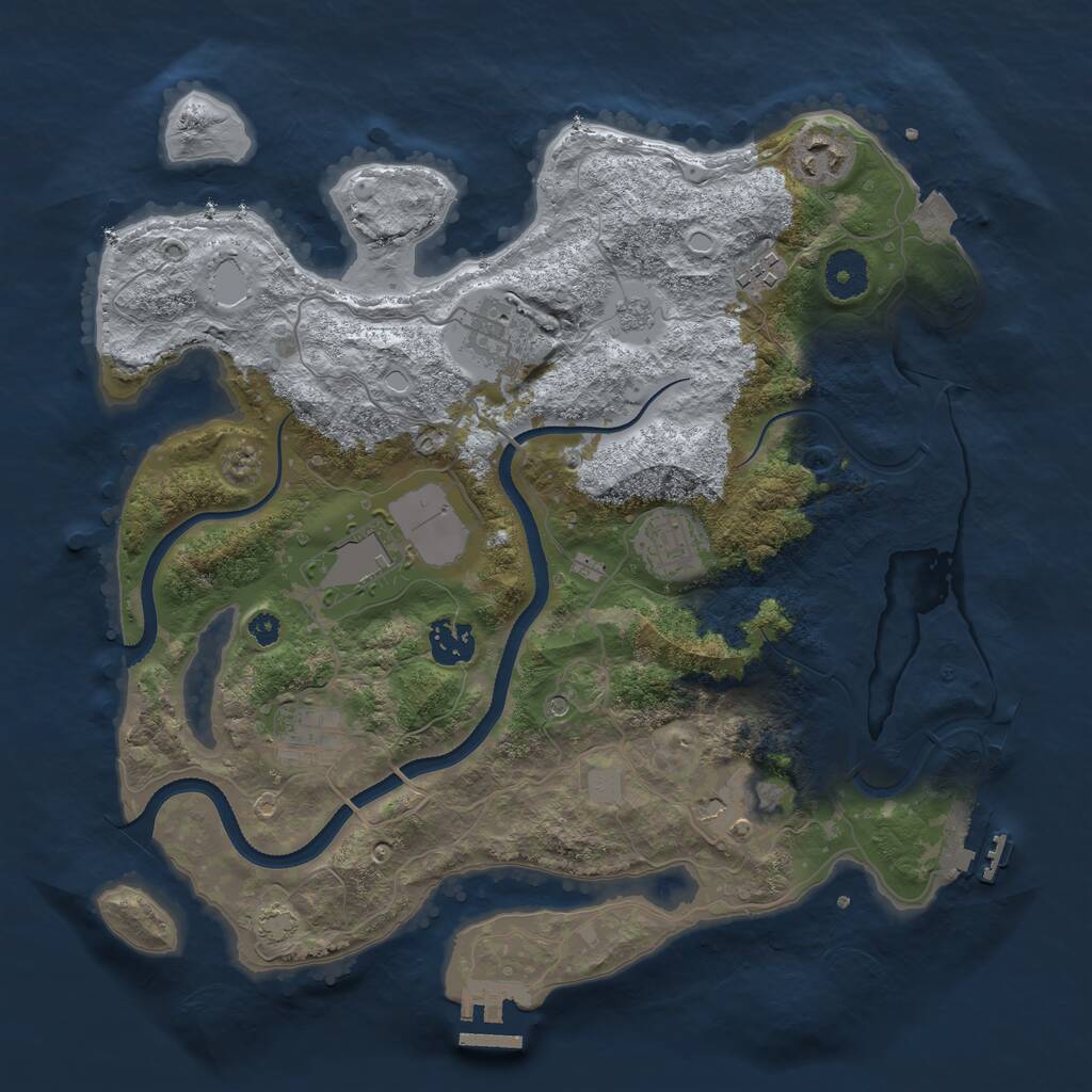 Rust Map: Procedural Map, Size: 3500, Seed: 1976, 14 Monuments