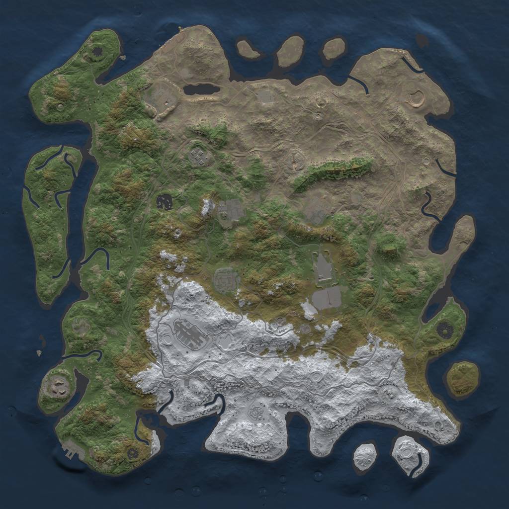 Rust Map: Procedural Map, Size: 4500, Seed: 1999215787, 19 Monuments