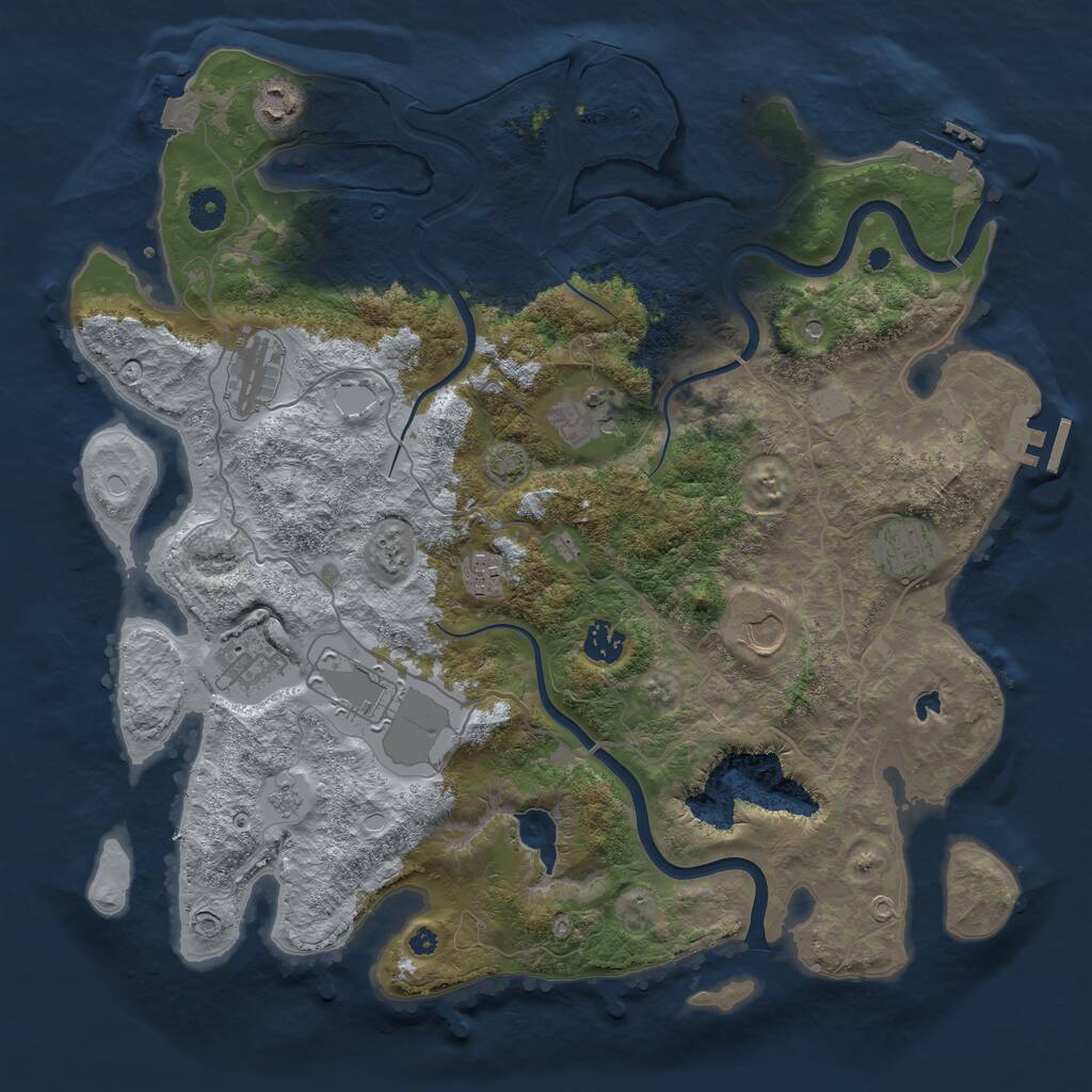 Rust Map: Procedural Map, Size: 4000, Seed: 7780372, 15 Monuments