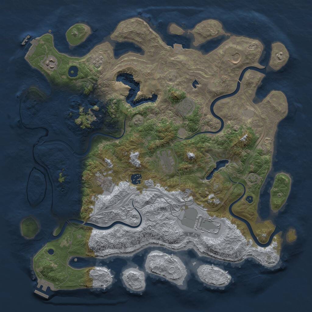 Rust Map: Procedural Map, Size: 4250, Seed: 894108898, 13 Monuments