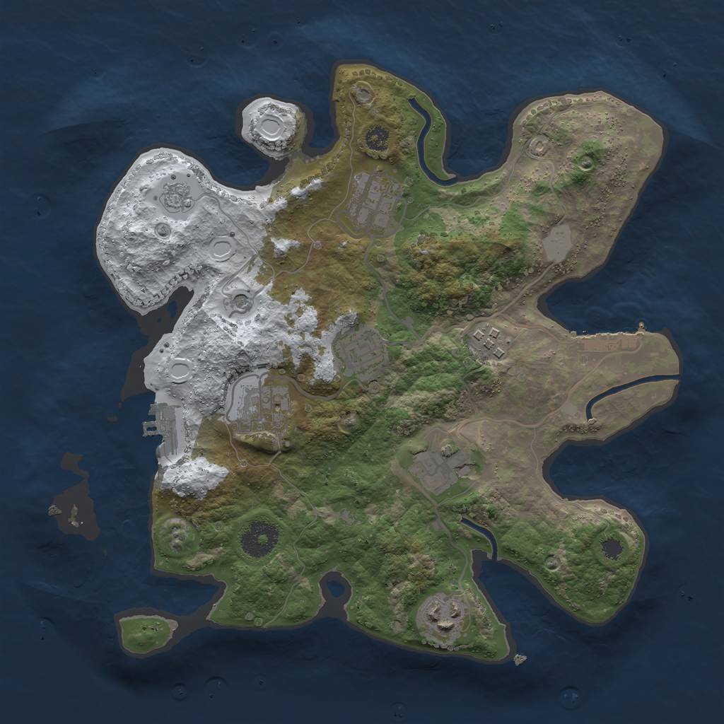 Rust Map: Procedural Map, Size: 3000, Seed: 756652339, 15 Monuments